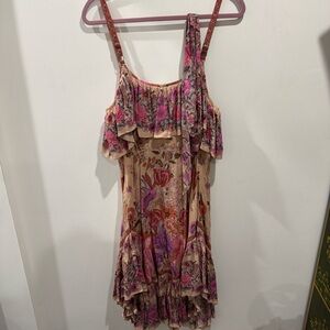 Spell & The Gypsy Collective Siren Song, Asymmetrical Dress in Pink+Purple
